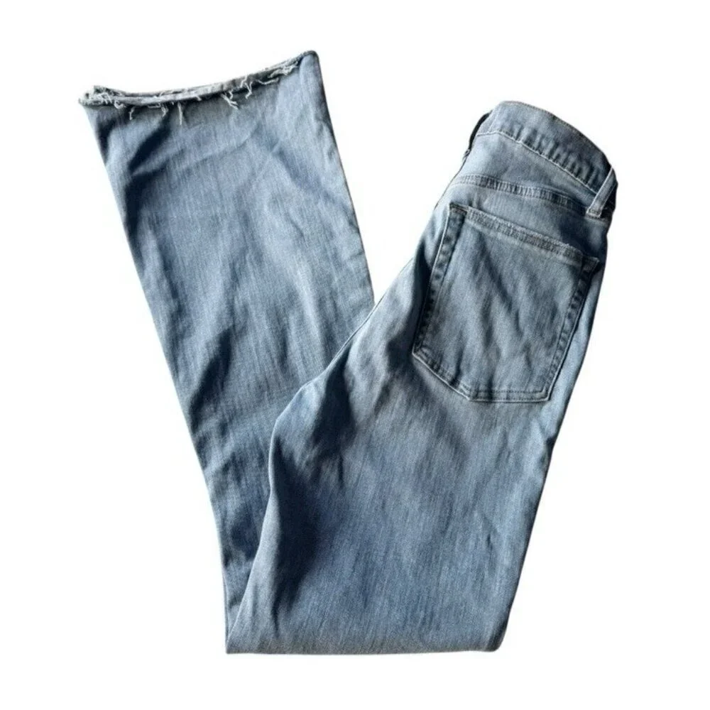 FRAME Le Easy High Waist Raw Hem Flare Jeans Wone's Sz 27 Wilson Raw After Wash